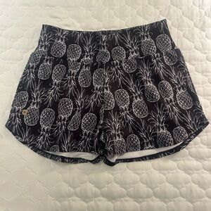 Pineapple Print Women's Athletic Shorts